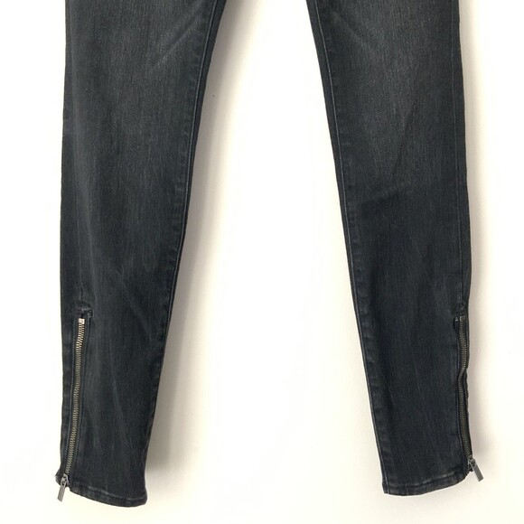 Athleta Sculptek Jeans Black Ultra Skinny Moto Zip Hem 6 - Picture 8 of 12